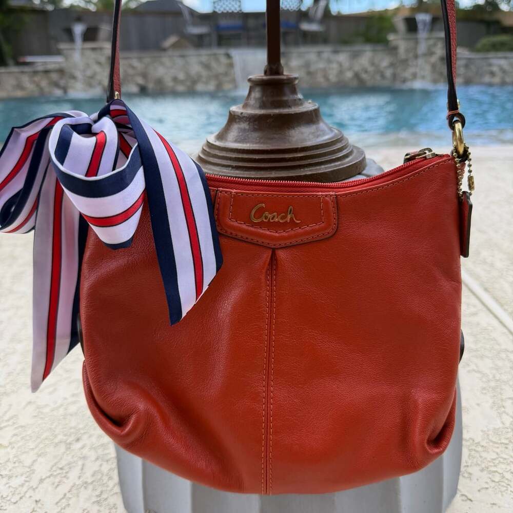 Coach Ashley Leather Crossbody Bag Orange #006